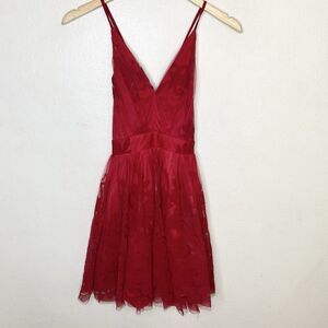 Showpo Luxxel Moonbeam Red Tulle Mini Dress Women’s‎ XS *Small Flaw